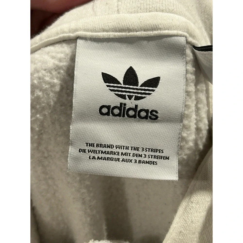 Adidas Originals Taped White Fleece Hoodie Men's Size Large